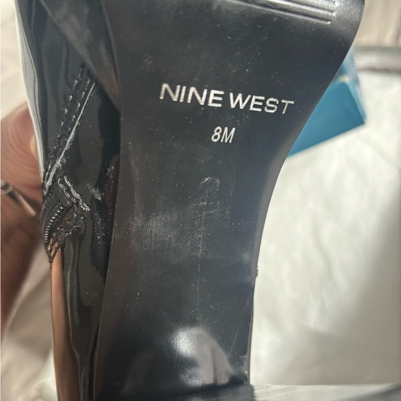 Nine West patent leather boots, 3” heel and inside zipper. NEVER WORN WITH BOX - Picture 3 of 8
